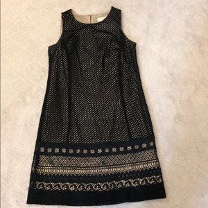 Loft Crochet Style Black Dress